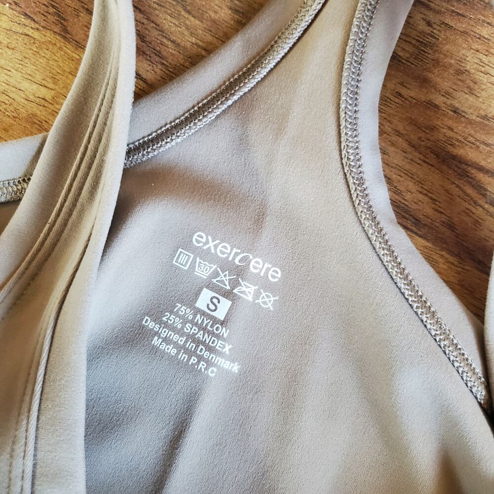 NEW exercere Tank Size Small Racerback Stretch Beige - Picture 3 of 6